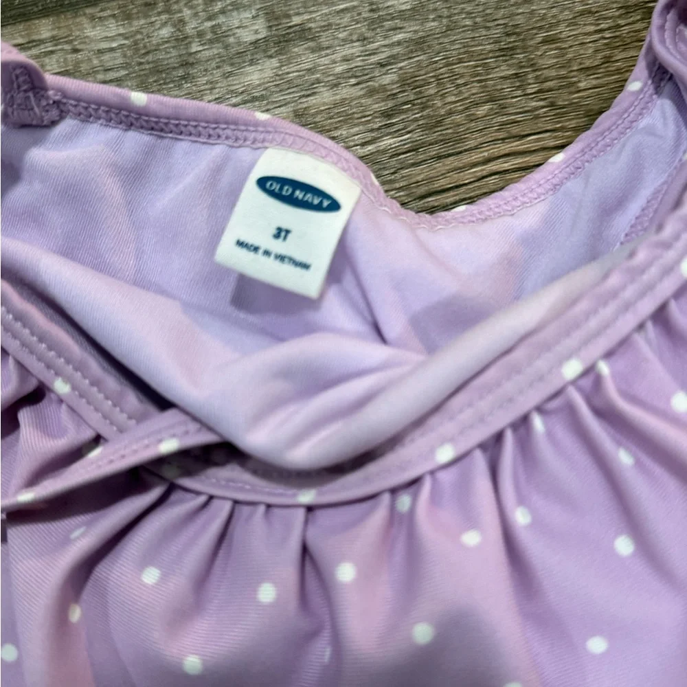 Old Navy Toddler 3T Lavender Polka Dot Two-Piece Swimsuit
